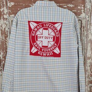 unique Flannel with Patch on the back L